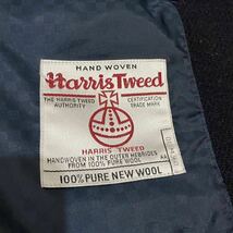 新品同様【英国の装い】Harris Tweed × TRANS CONTINENTS テーラードジャケット ハリスツイード 肉厚 ネイビー トランスコンチネンツ _画像7