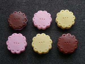  plastic parts handicrafts * accessory parts flower shape cream Sand k keeper tsu6 piece set deco parts 