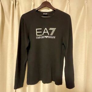 美品　EMPORIO ARMANI EA7 エンポリオアルマーニ ロンT 長袖Tシャツ ロゴ　ブラック 黒　M