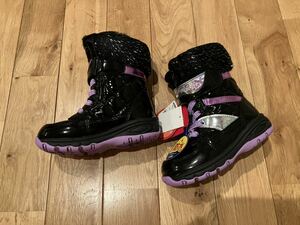 新品 ムーンスター 女の子 キッズ スノーブーツ 17センチ 黒