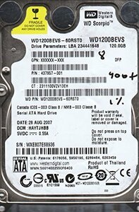 wd1200bevs-60rst0、DCM hbctjbbb、Westernデジタル120?GB SATA 2.5ハードドライブ　(shin