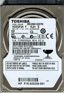 Toshiba MK2561GSYN HDD2F24 F VL01 S 250GB F/W: A0/MH000C [並行輸入品]　(shin