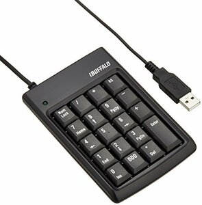 iBUFFALO テンキーボード USB接続 16mmピッチ ブラック BSTK01BK　(shin