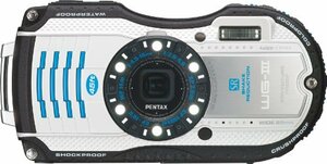 PENTAX 防水デジタルカメラ PENTAX WG-3 ホワイトブルー 1cmマクロ マクロスタンド付属 LEDライト PENTAX 　(shin