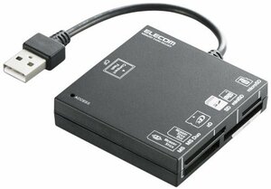 【2010年モデル】ELECOM カードリーダライタ USB2.0対応 SD+MS+CF+XD ブラック MR-A004BK　(shin