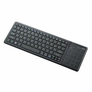 【2012年モデル】エレコム ワイヤレスキーボード パンタグラフ式 タッチパッド付 ブラック TK-FDP055BK　(shin