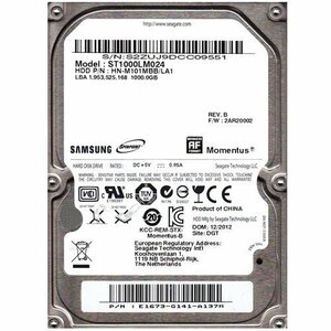 Seagate Spinpoint M8 ST1000LM024 1TB 5400RPM SATA2/SATA 3.0 GB/s 8MB　(shin