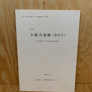 ☆さＣ‐181217レア〔八尾市　小阪合遺跡（その3）（山本団地建替えに伴う埋蔵文化財発掘調査報告　第132集　2005年6月〕古代の小阪合遺跡