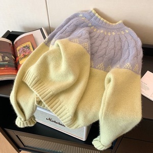 チュニック セーター ニット 暖かい もこもこ ゆったり ふんわり 上品 見栄え オシャレ 高質 クールネック