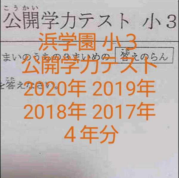 浜学園 小3 2020年~2017年 4年分 公開学力テスト 算数 国語