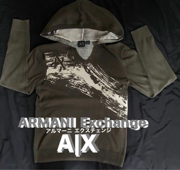 アルマーニ エクスチェンジ/ARMANI EXCHANGE Ｖneck パーカーニット 希少商品 