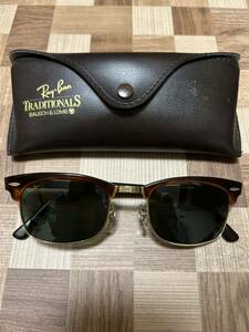 美品 Vintage B&L RayBan USA CLUBMASTER Square W1482 Rare/希少 米国製ヴィンテージ ボシュロム レイバン クラブマスタースクエア