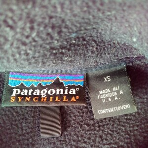 パタゴニア ビンテージ　シンチラフリース　フルジップ　ブラック　xs