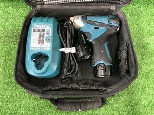 【中古品】マキタ 充電式インパクトドライバ 10.8V 1.3Ah 青 バッテリー2個付き TD090DWX IT1VQ6EK6VSY