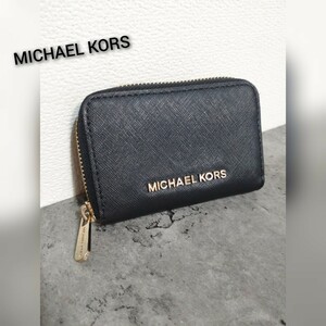 MICHAEL KORS　コインケース レザー 財布 ウォレット ブラック ミニ コンパクト 銭入れ 黒