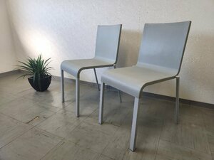 Vitra ヴィトラ .03 ゼロスリー チェア 2脚 15.4万 グレー スタッキングチェア オフィスチェア