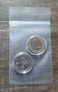 幸せのシックスペンス イギリス 2個セットラッキー6ペンス 本物　古銭　英国コイン コインカプセル付き美品です　19.5mm 2.8gram 