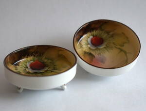 #15 即決 2個セット オールドノリタケ NORITAKE 小皿 器 栗 径約6.3cm 高さ約2.8cm