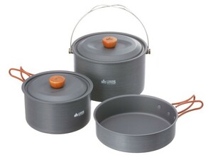 ロゴス(LOGOS) ファミリークッカーセット アルミニウム アルミ 調理機器 調理器具 鍋 ポット フライパン 飯盒 炊飯 クッキング 湯沸かし