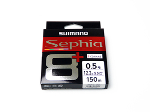 シマノ(Shimano) セフィア8+(Sephia 8+) LD-E51T 150m 0.5号 マルチカラー PEライン 12.2ｌｂ 8ブレイド 8X 8本編み 8本組 エギング