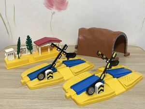  free shipping that time thing Plarail yellow color .. cut ....... station tea color tunnel scene parts set PLARAIL Tommy TOMY