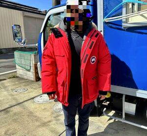 超美品 メンズ カナダグース CANADA GOOSE ダウンジャケット Lサイズ 赤 レッド 使用少 エクスペディションパーカー 4660MA ダウンコート