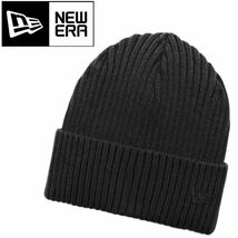 ニューエラ ニットキャップ NE908 ビーニー帽 刺繍ロゴ ワンサイズ ブラック ユニセックス 防寒 NEWERA CLASSIC CUFF BEANIE 新品_画像1