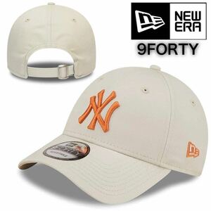 ニューエラ キャップ 帽子 9FORTY 940 コットン素材 ヤンキース ストーン×オレンジ ストラップ仕様 NEWERA 9FORTY LEAGUE BASIC CAP 新品