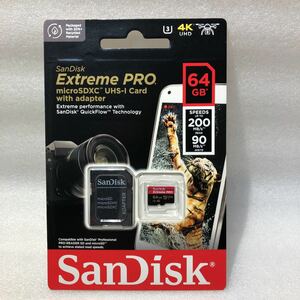 【未開封新品】 200MB/S SanDisk MicroSDXC 64GB Extreme Pro 4K動画対応 マイクロSDカード サンディスク