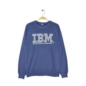 【送料無料】80s IBM ヴィンテージスウェット 企業ロゴ ネイビー 紺 サイズL相当 アメカジ 古着 @CF0718