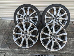 USED★格安売切★アクセラ純正アルミホイールセット★18x7JJ 50 ★PCD114．3　5穴★スペア、リフレッシュにいかがですか？★CCEFWビアンテ