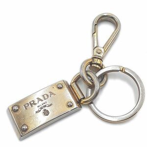 プラダ PRADA キーホルダー キーリング 小物 プレート 金 ゴールド系 レディース メンズ 01-2301208-a