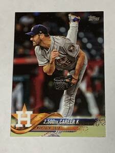 JUSTIN VERLANDER 2018 TOPPS UPDATE 2500TH CAREER K #US89 ASTROS 即決