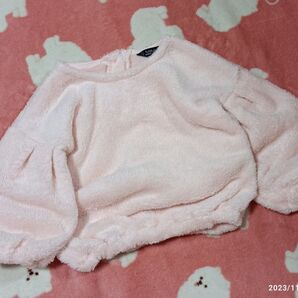 美品 ピンク バースデイ フタフタ ぽわん袖 トップス 起毛