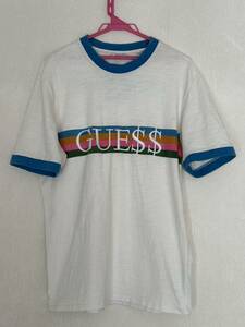 GUESS originals ゲスオリジナルズ GUESS ASAP ROCKY(ゲスエイサップロッキー) 刺繍ロゴリンガー半袖Tシャツ