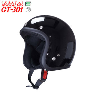 GT301 ヘルメット ノスタルジック GT-301 ブラック 送料無料！！ レトロ ジェットヘル