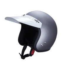 GT301 ヘルメット ノスタルジック GT-301 マットチタン バイザー付 ロング ホワイトバイザー 送料無料！スモール ジェットヘル_画像3