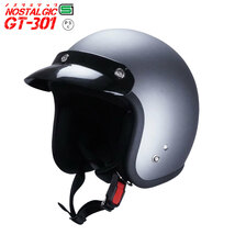 GT301 ヘルメット ノスタルジック GT-301 マットチタン バイザー付 ショート ブラックバイザー 送料無料！スモール ジェットヘル_画像1