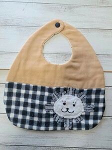 174 lion baby's bib neck around 27 centimeter rank hand made double gauze ....