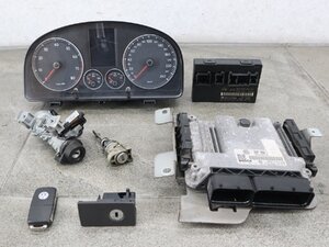 VW Golf Touran GH-1TBLX key cylinder ECU speed meter set central with control * 06F 906 056 EM