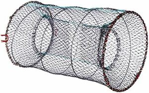  漁具 魚捕り網 魚網 お魚キラー 折り畳み式 かご かご ウナギ アナゴ タコ エビ カニ 小魚 などを一網打尽 直径25CM