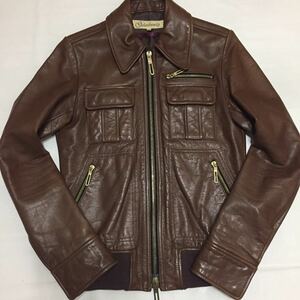  prompt decision VMVgalaa- vent galaabend leather blouson Brown cow leather cow leather double Zip riri company manufactured Zip outer A2 beautiful goods galaa- Ben do
