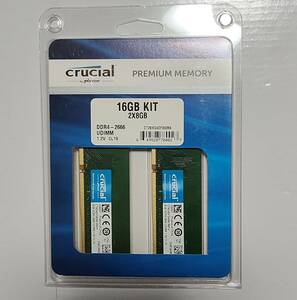 （送料無料）Crucial デスクトップPC用メモリ DDR4-2666 8GB×2枚 W4U2666CM-8G