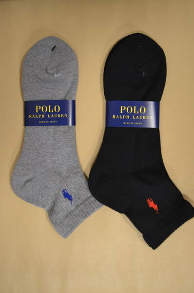 新品　未使用　タグ付き　男性　メンズ　 POLO RALPH LAUREN ポロラルフローレン　ショート丈ソックス 　２足セット　日本製　送料無料