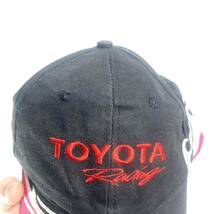 ■ TOYOTA Racing トヨタ レーシング TRD ファイヤーパターン マジックテープ CAP キャップ 帽子 サイズフリー 黒 古着 ストリート ■ _画像6