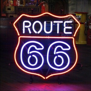 ネオンサイン ROUTE 66 （ルート66 ） ネオン管 照明 店舗装飾 インテリア ガレージング アメリカ雑貨 アメリカン雑貨