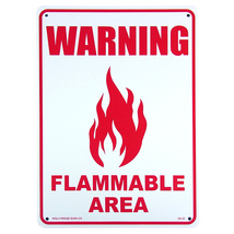 看板 プラスチック メッセージサインボード WARNING FLAMMABLE AREA（注意 可燃エリア）CA-22 店舗 アメ_画像1