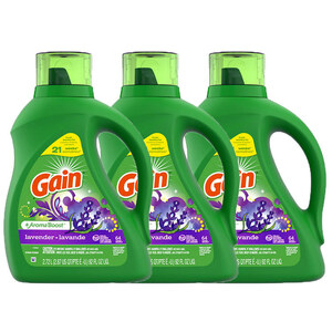 洗濯洗剤 大容量 液体 Gain ゲイン ラベンダー 2.72L 92oz 64回分 3本セット P&G 洗濯用洗剤 輸入洗剤 ア