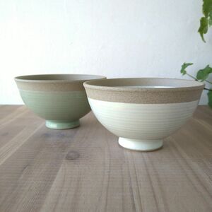 ペア縁取り軽量茶碗・有田焼　〈新品・未使用〉