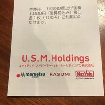 ユナイテッドスーパーマーケット 株主優待　優待券　　　　　　送料無料　３０００円分　マルエツ マックスバリュ カスミ _画像3